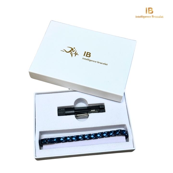 Pulsera IB magnética unisex ajustable azul.