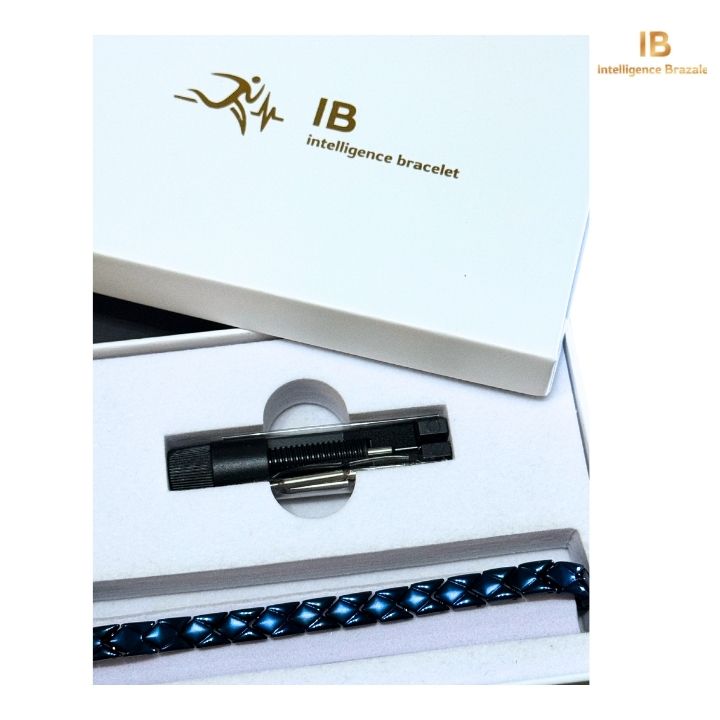Pulsera IB magnética unisex ajustable azul.