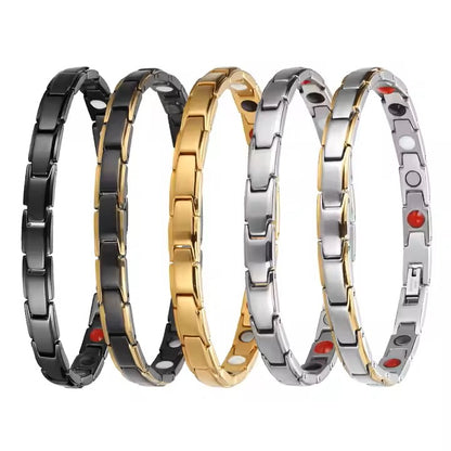 Pulsera IB magnética unisex ajustable dorada.