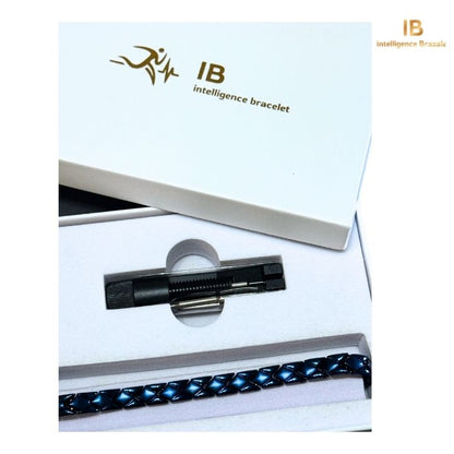 Pulsera IB magnética unisex ajustable azul.