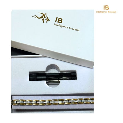 Pulsera IB magnética unisex ajustable, plata y dorada.