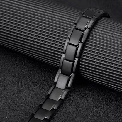 Pulsera magnética negra IB ajustable para hombres