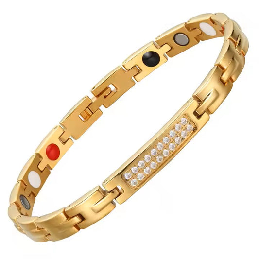 Pulsera IB dorada Magnética para Mujer