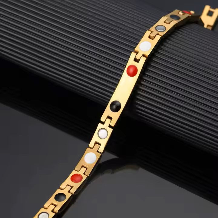 Pulsera IB dorada Magnética para Mujer