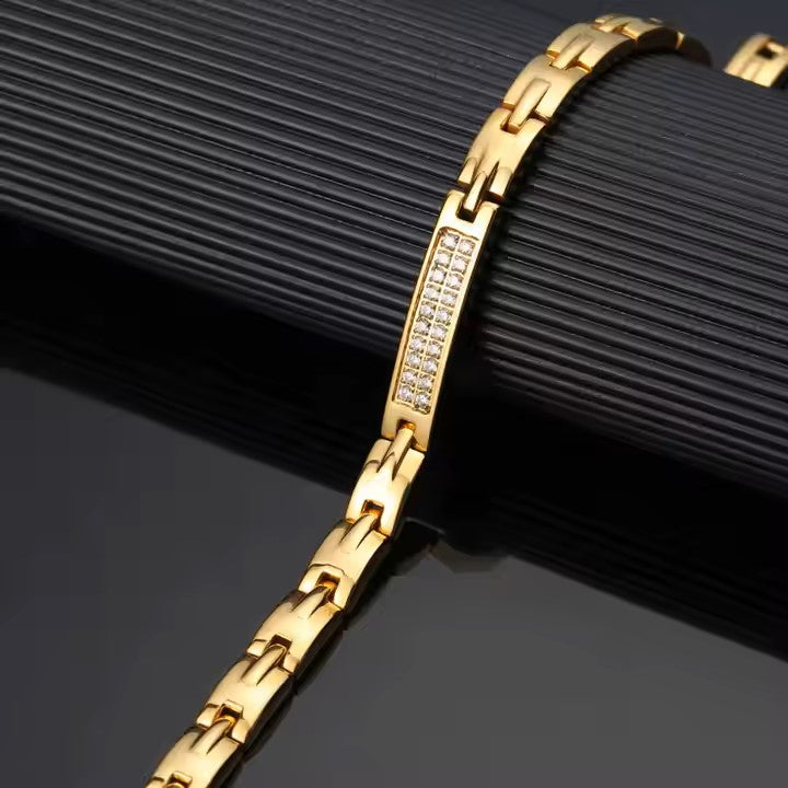 Pulsera IB dorada Magnética para Mujer