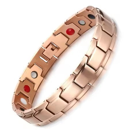 Pulsera IB magnética unisex ajustable rosa.