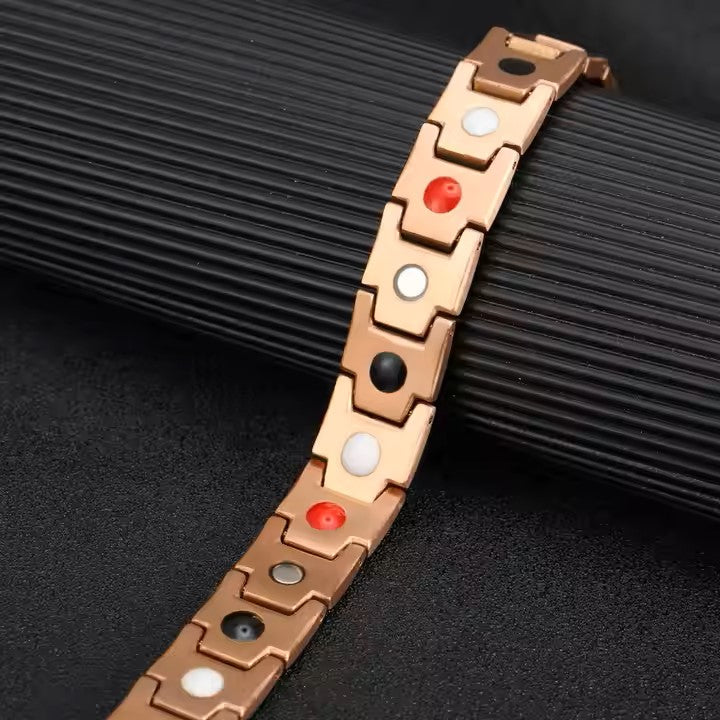 Pulsera IB magnética unisex ajustable rosa.